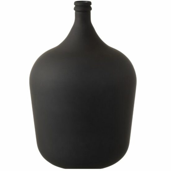 Matně černá skleněná váza J-line