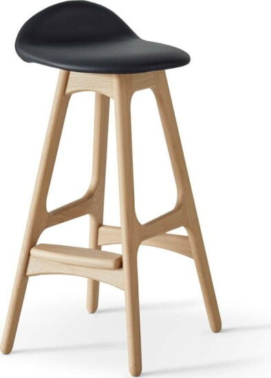 Kožená otočná barová židle 79 cm