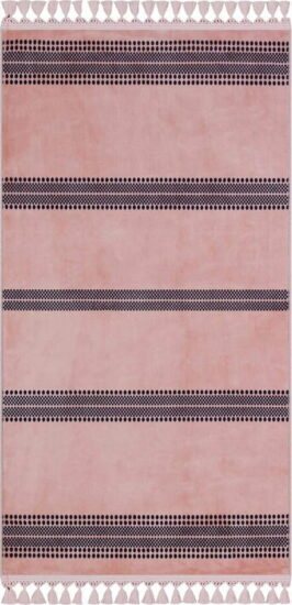 Růžový pratelný koberec 200x100 cm