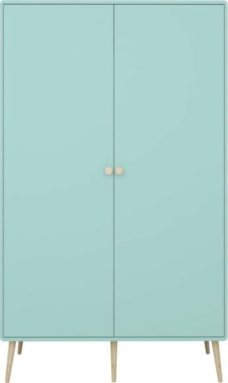 Tyrkysová dětská šatní skříň 113x190 cm