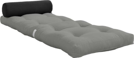 Šedá futonová matrace 70x200 cm Wrap Grey/Dark