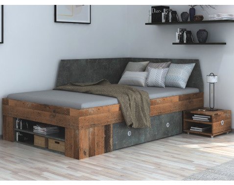 Úložná postel se zástěnou Junior 120x200 cm