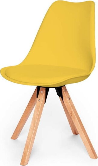 Sada 2 žlutých židlí s podnožím z