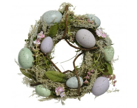 Velikonoční dekorace Věnec s vajíčky a