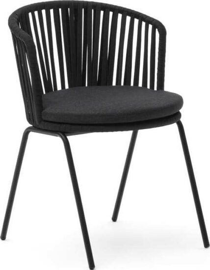 Černá kovová zahradní židle Saconca