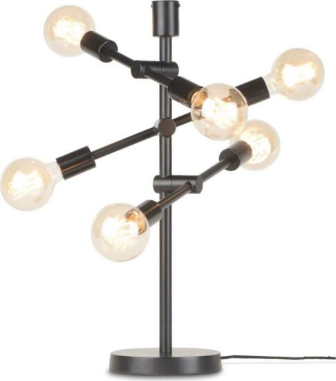 Černá stolní lampa s kovovým stínidlem (výška 64