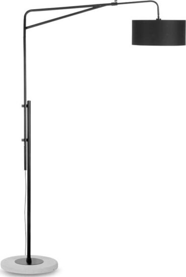 Černo-šedá stojací lampa s kovovým stínidlem (výška 250