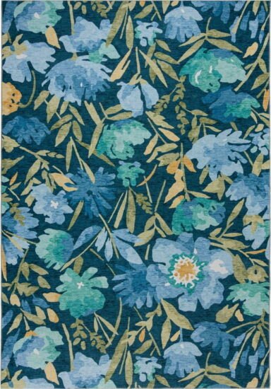Modrý pratelný koberec 170x120 cm FOLD