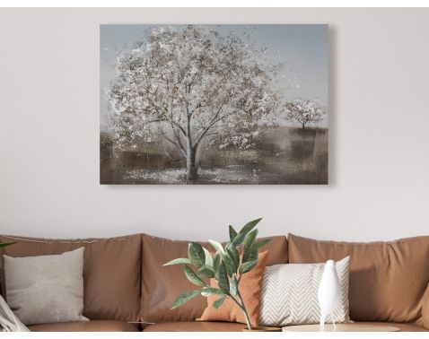 Ručně malovaný obraz Zasněžený strom 100x70
