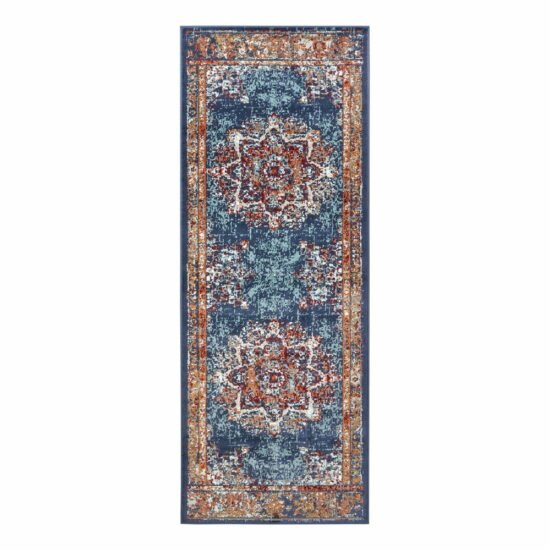 Tmavě modrý koberec běhoun 80x240 cm Orient