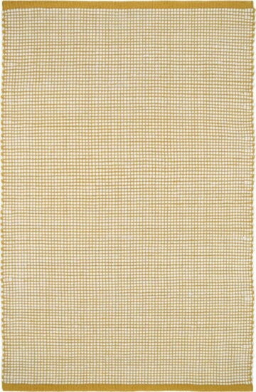 Žlutý koberec s podílem vlny 130x70
