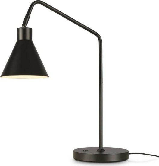 Černá stolní lampa s kovovým stínidlem (výška 55
