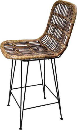 Hnědá ratanová barová židle 106 cm