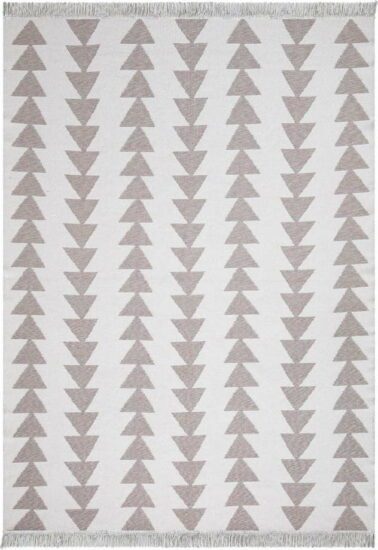 Bílo-béžový bavlněný koberec Oyo