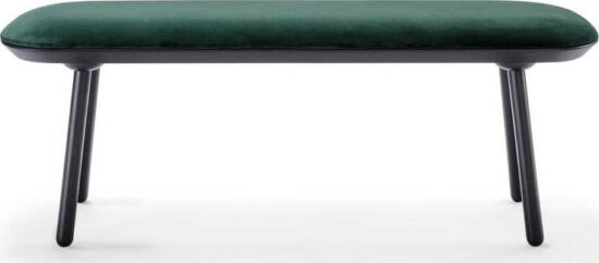 Zeleno-černá sametová lavice EMKO