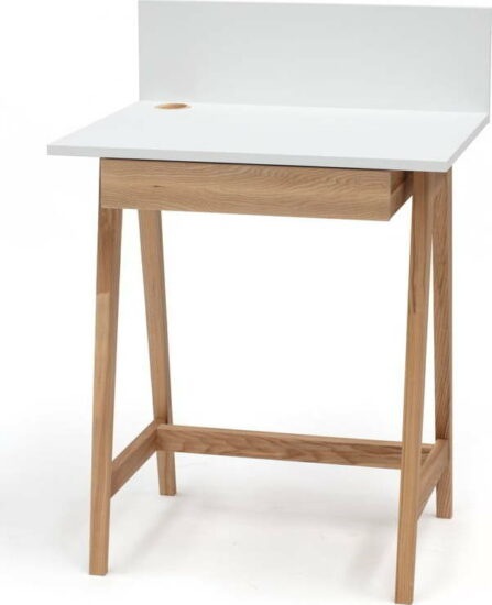 Bílý psací stůl s podnožím z