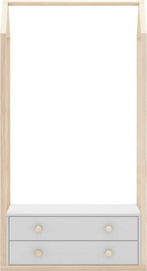 Bílá otevřená dětská šatní skříň 80x170