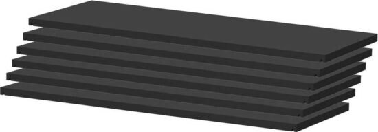 Černé modulární police 6 ks 82x2