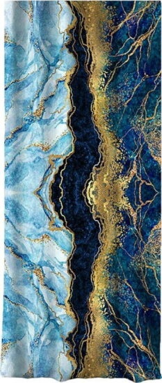 Závěs v modro-zlaté barvě 140x260 cm