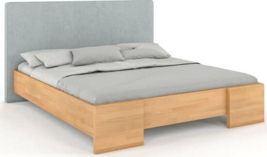 Dvoulůžková postel v dekoru bukového dřeva Skandica