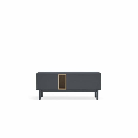 Tmavě šedý TV stolek 140x56 cm