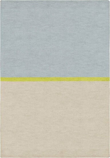 Modrý/béžový vlněný koberec 160x230 cm
