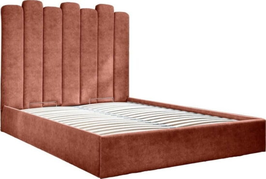 Čalouněná dvoulůžková postel s úložným prostorem s roštem 140x200 cm