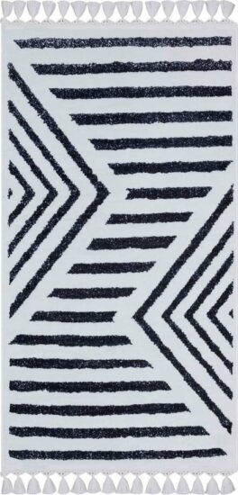 Bílo-modrý pratelný koberec 160x100 cm