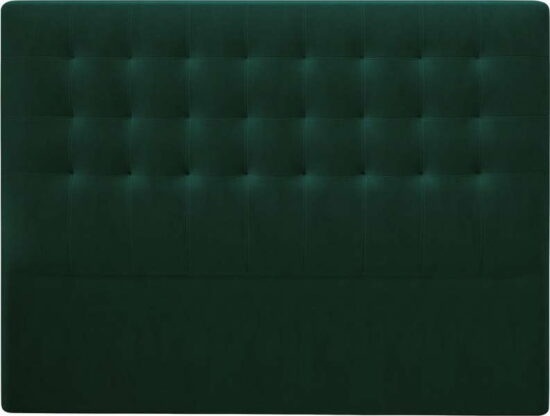 Lahvově zelené čelo postele se sametovým potahem Windsor