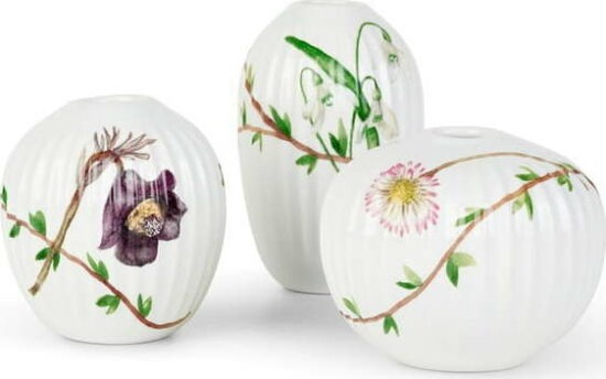 Sada 3 miniaturních porcelánových váz Kähler