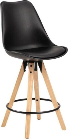 Černá barová židle s podnožím z