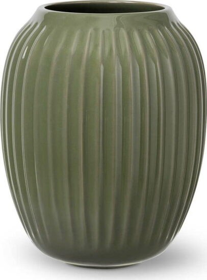 Tmavě zelená kameninová váza Kähler Design