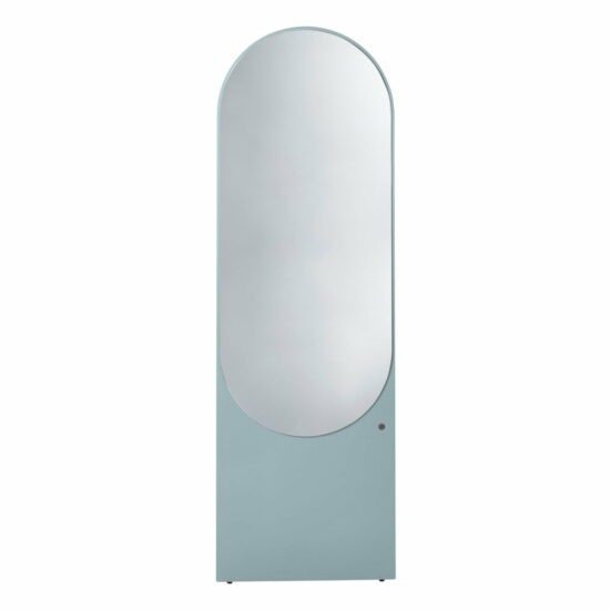 Světle modré stojací zrcadlo 55x170 cm