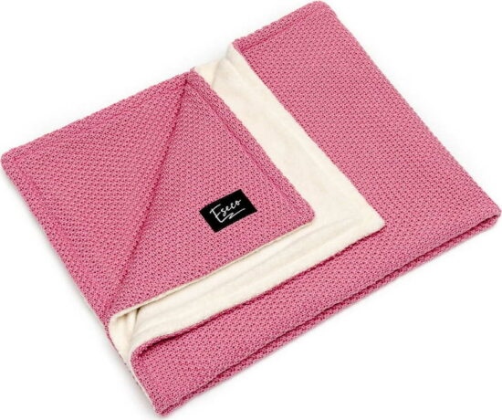 Růžová dětská pletená deka