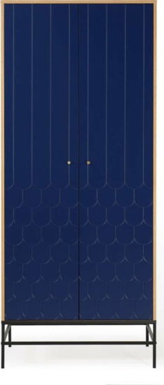 Tmavě modrá šatní skříň 80x190 cm
