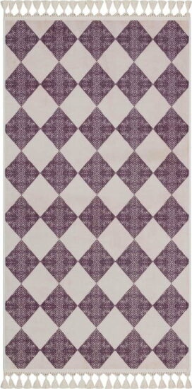 Fialovo-béžový pratelný koberec 160x100 cm