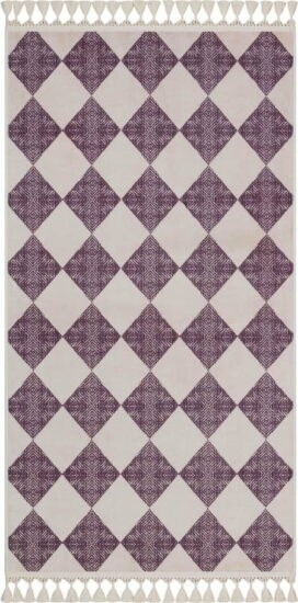 Fialovo-béžový pratelný koberec běhoun 300x100