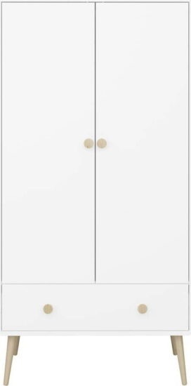Bílá dětská šatní skříň 80x160 cm