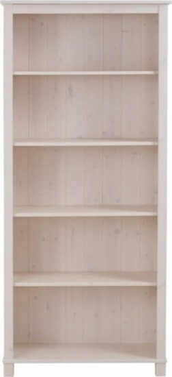 Bílá knihovna z borovicového dřeva 77x171