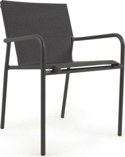 Černá hliníková zahradní židle Kave