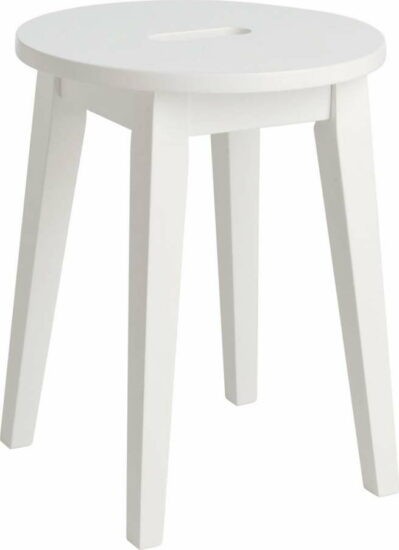 Bílá nízká stolička s nohami z