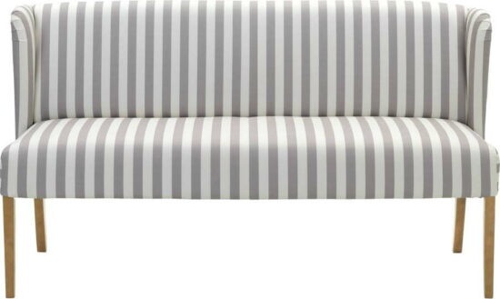 Šedo-bílá polstrovaná lavice Max