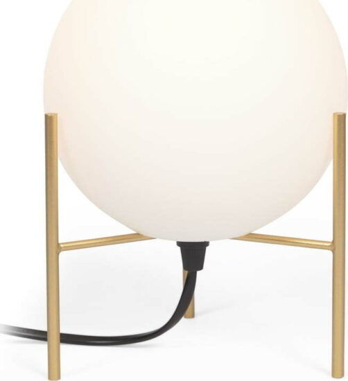 Stolní lampa se skleněným stínidlem v bílo-zlaté barvě (výška