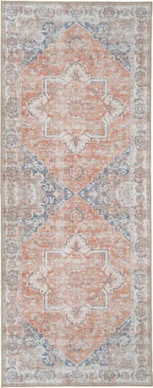 Modro oranžový koberec běhoun 200x80 cm