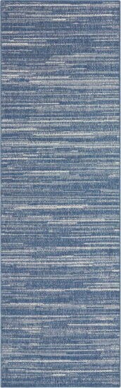Modrý venkovní koberec běhoun 350x80 cm