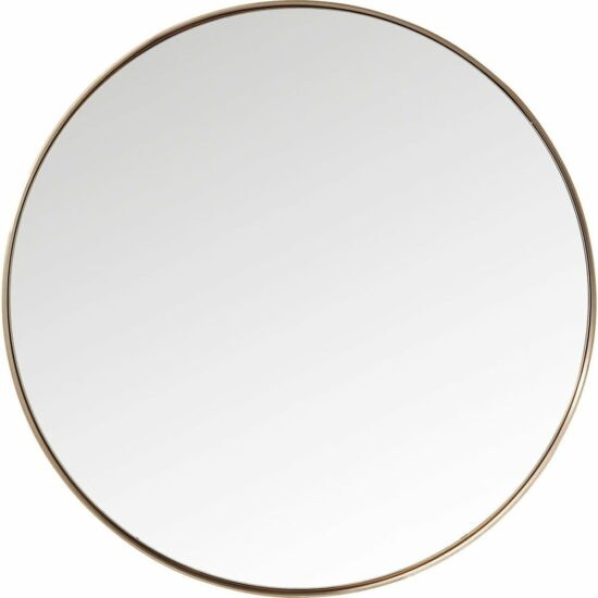 Kulaté zrcadlo s rámem v měděné barvě