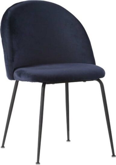 Sada 2 modrých jídelních židlí s černými