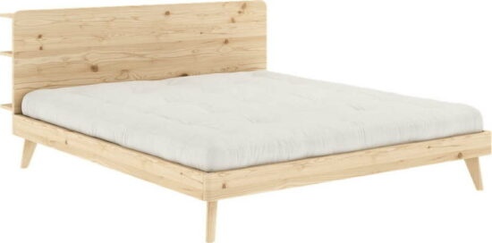 Dvoulůžková postel z borovicového dřeva s roštem 180x200