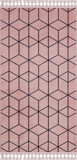 Růžový pratelný koberec 120x80 cm
