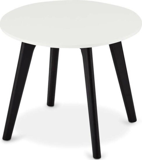 Černo-bílý konferenční stolek s nohami z dubového